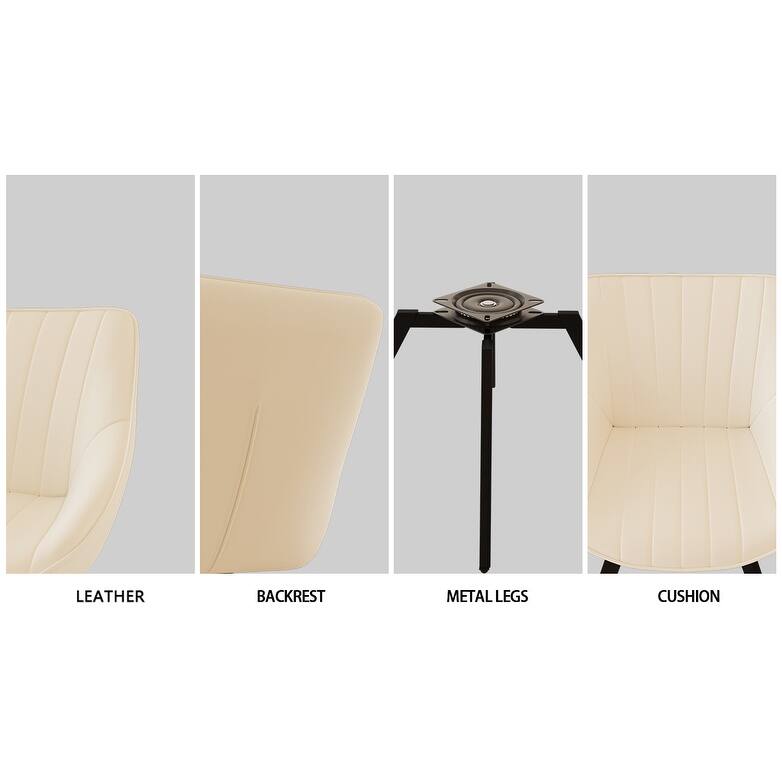 Modern Kitchen Table & Chairs Set with Leather Dining Chairs