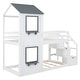 preview thumbnail 11 of 12, Twin over Twin All-in-One Storage Bunk Bed Frame w/ Storage Stairs, Roof, Window, Ladder Creative Loft Bed for Kids, Teens