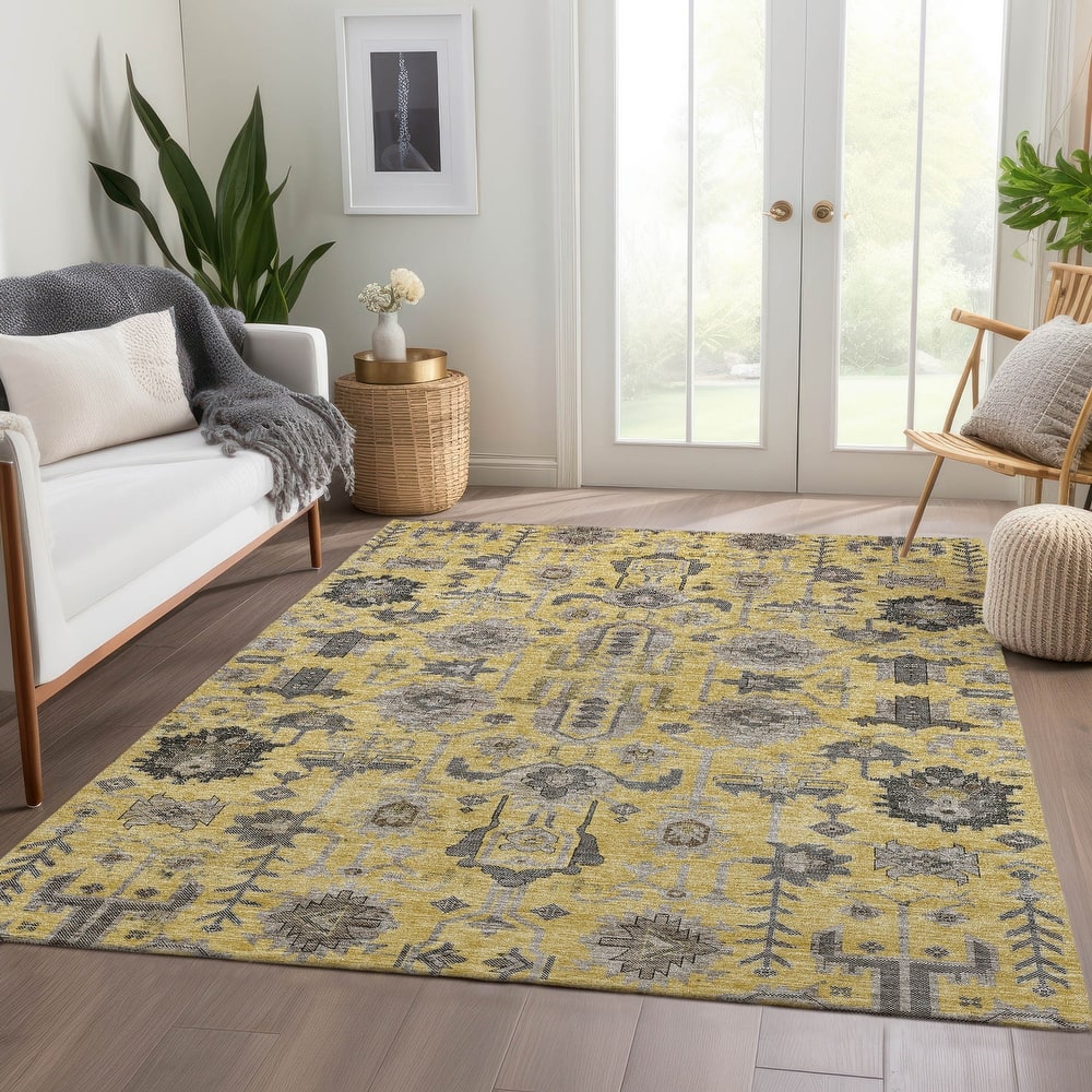 Machine Washable Indoor/ Outdoor Chantille Boho Rug