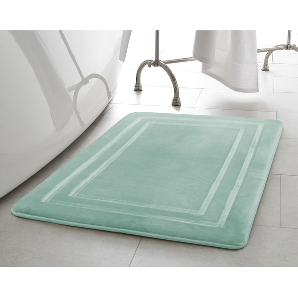 Oliver Brown Border Embossed Memory Foam Bath Mat,. Opens flyout.