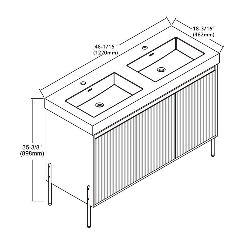 Ripple 48" Bathroom Vanity Kit (Assembly Required)