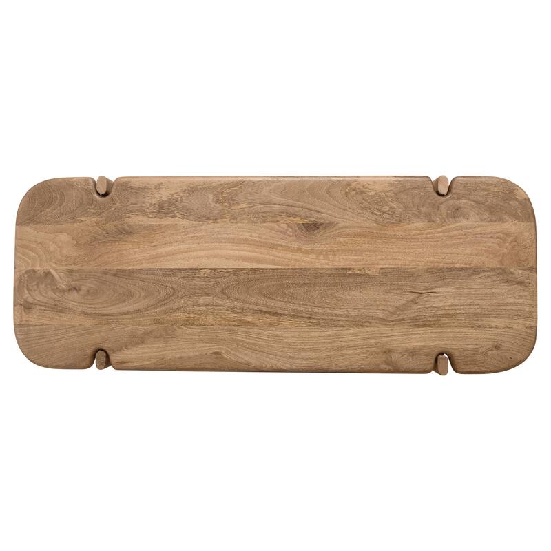 Mango Wood Accent Table with Shelf