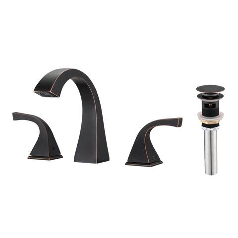 Dual Handle Corrosion Resistant Bathroom Sink Faucet with Drain