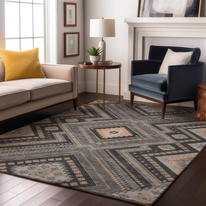 Premium Washable Super Soft Boho Global Mayfield Rug - Gray - 5' x 7'6"