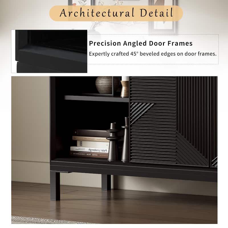 Christopher Knight Home - Mason Modern Geometric Accent Cabinet with Sliding Doors and Ample Storage