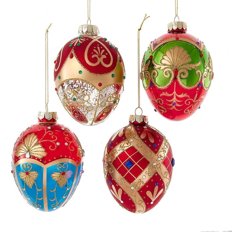 120mm Glass Egg Ornaments, 4 Assorted - Bed Bath & Beyond - 37105180