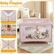 preview thumbnail 17 of 18, Gymax Portable Baby Playard w/Soft Mattress Breathable Mesh Sides