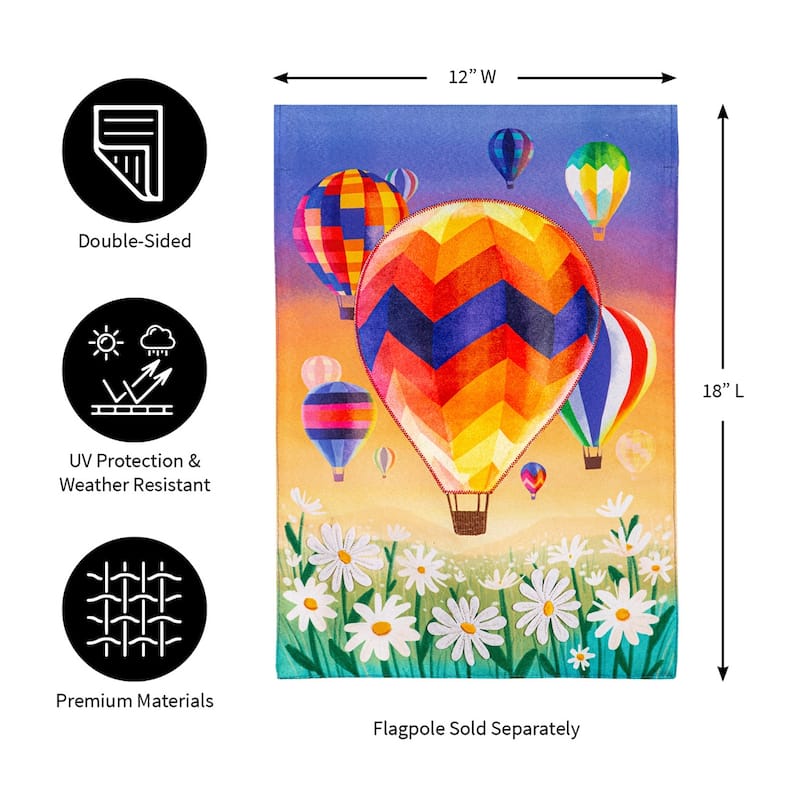 Hot Air Balloons Linen Garden Flag