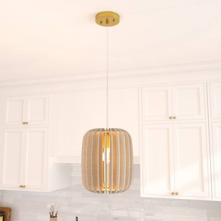 Acroma 1-Light Felt Halo Pendant - Satin Gold