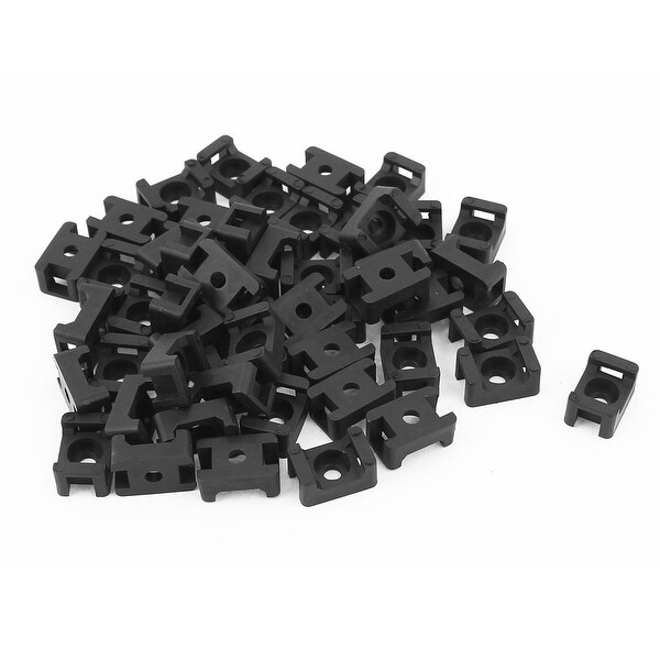 50 Pcs Black 5mm Width Cable Tie Base Saddle Type Mount Wire Holder