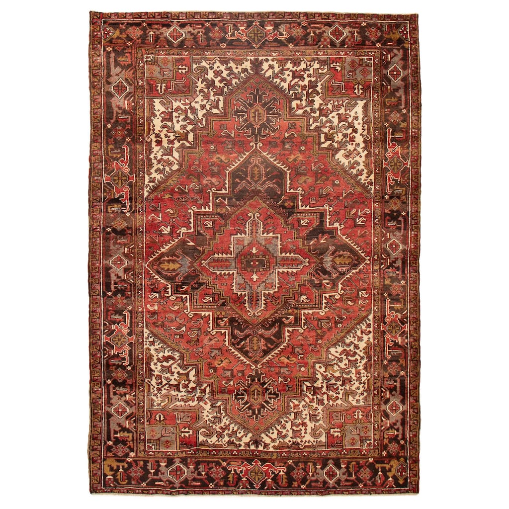 ECARPETGALLERY Hand-knotted Sarabi Red Wool Rug - 6'9 x 9'9