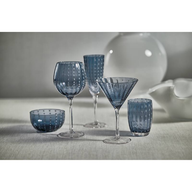 Pescara White Dot Condiment Glass Bowls, Set of 4