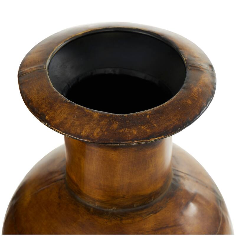 Hammered Iron Metal Rustic Traditional Floor Vase Set (3)