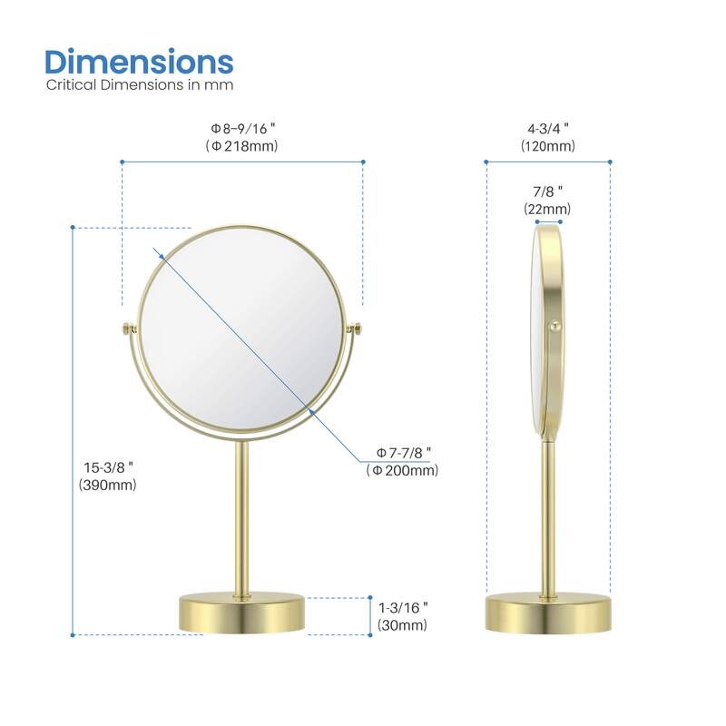 Circular Free Standing Magnifying Make Up Mirror