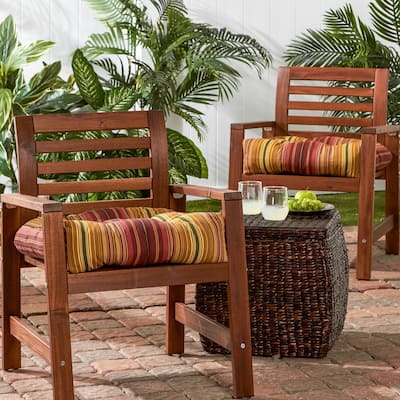 Kinnabari 20-inch Outdoor Stripe Chair Cushion (Set of 2)