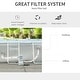 preview thumbnail 4 of 7, Outsunny 11ft x 7ft x 32in Steel Frame Pool with Filter Pump, Outdoor Rectangular Frame Above Ground Swimming Pool, Light Grey