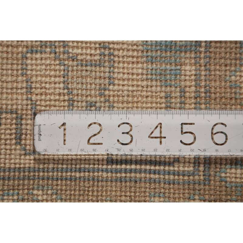 Floral Vegetable Dye Blue Oushak Turkishrug Hand-Knotted Wool Carpet - 9'7"x 13'3"