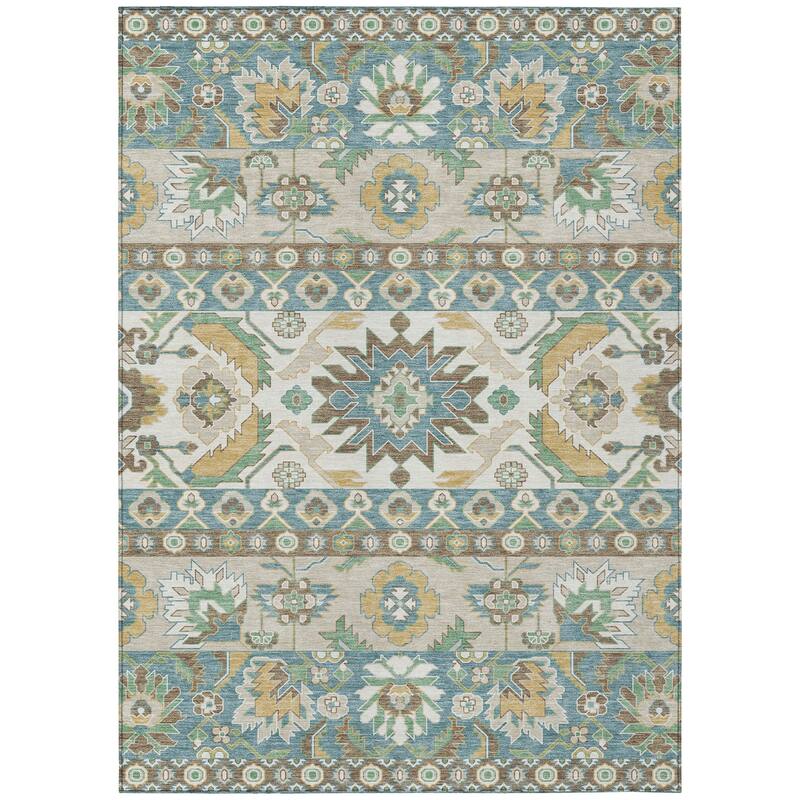 Machine Washable Indoor/ Outdoor Traditional Aspen Chantille Rug