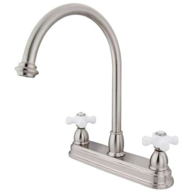 Kingston Brass Restoration Centerset Kitchen Faucet with Porcelain