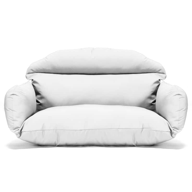 2-Person Hanging Egg Chair Cushion - Durable, Soft Outdoor Swing Seat Replacement - All Colors - White