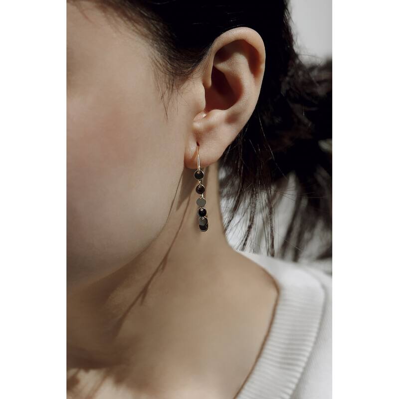 Annello by Kobelli 14k Gold Boho Disk Hoop Earrings