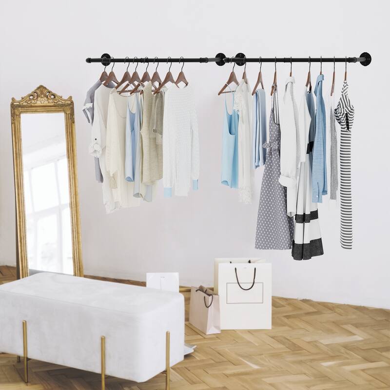 Set of 2 Metal Wall Mounted Clothes Rack - 36.2x9.8 inch