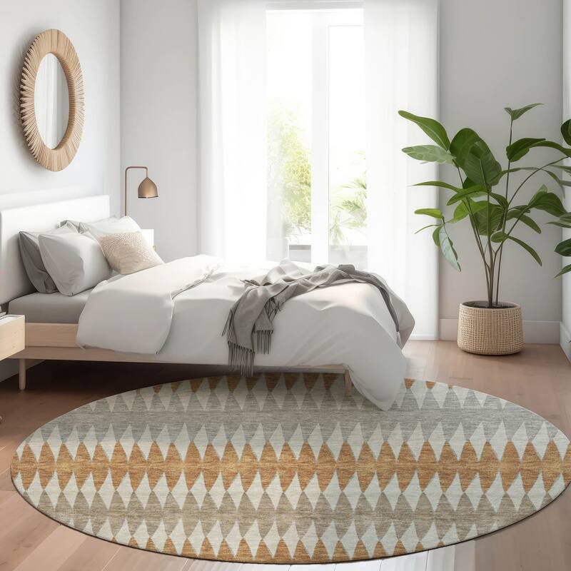 Machine Washable Indoor/ Outdoor Chantille Contemporary Geo Rug