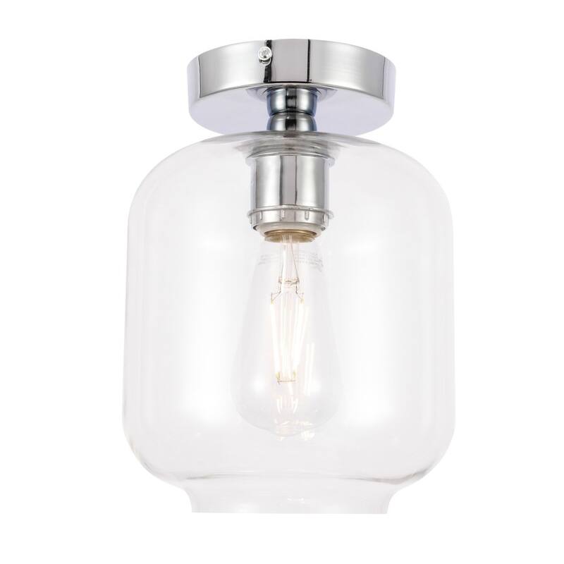 Collins 1-light Glass Cylinder Shade Flush Mount Fixture