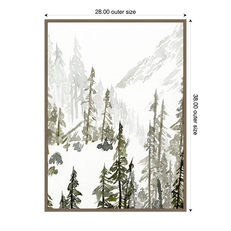 Continental Divide II by Jacob Green Framed Canvas Wall Art Print - Sylvie Dark Gold - 28 x 38 in