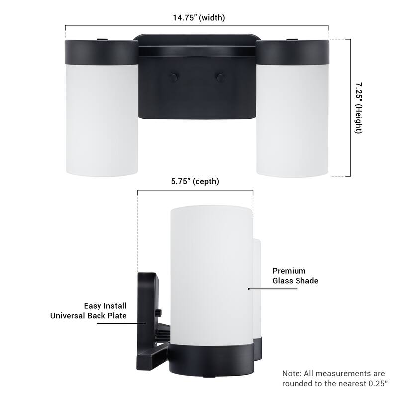 Brio Lighting Revis 2 - Light Dimmable Bathroom Vanity Light