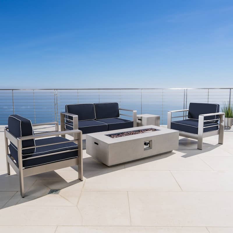 Cape Coral 5-piece Patio Fire Pit Chat Set by Christopher Knight Home