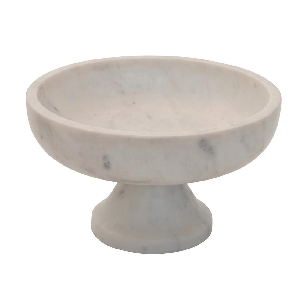 Marble Footed Bowl - 8.0"L x 8.0"W x 4.5"H
