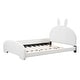 preview thumbnail 9 of 10, Full Size Upholstered Platform Bed with Cartoon Ears Shaped Headboard, White