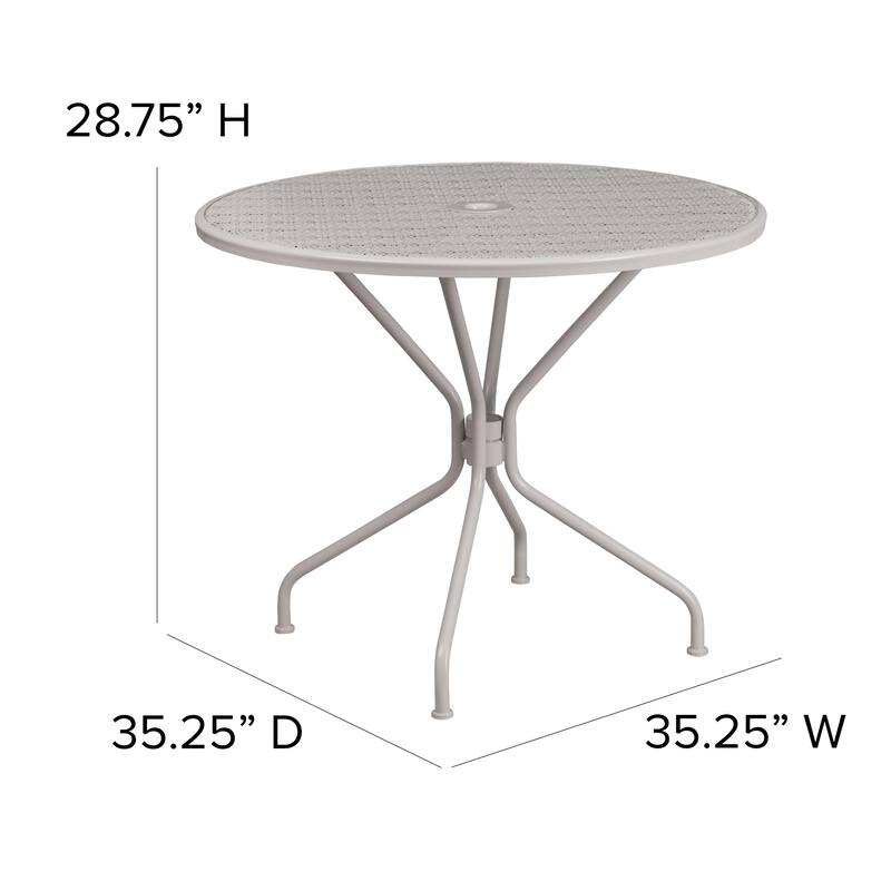 35.25'' Round Indoor-Outdoor Steel Patio Table - 32.5"