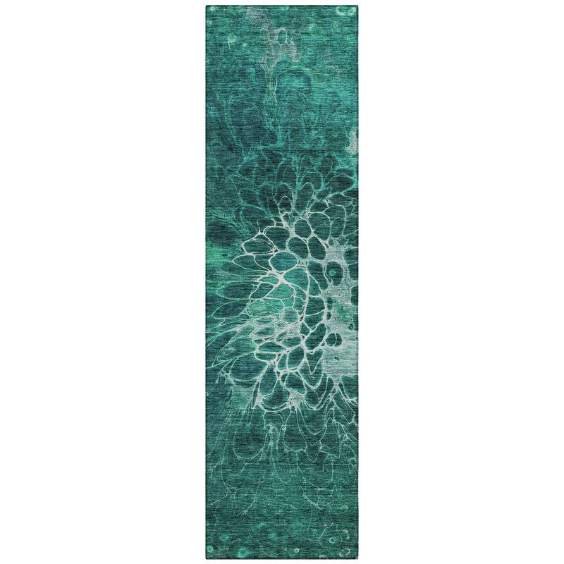 Machine Washable Indoor/ Outdoor Chantille Modern Floral Rug