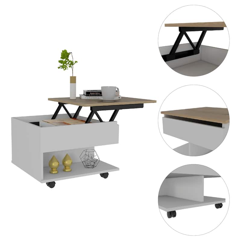 Peterson 1-Drawer 1-Shelf Lift Top Coffee Table