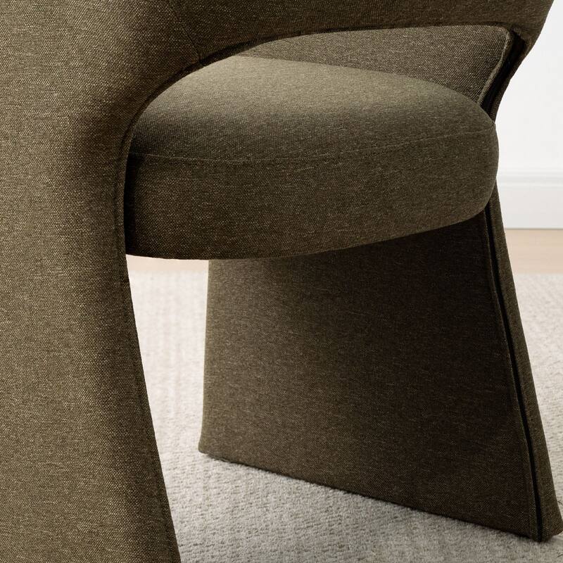 Upholstered Dining Chairs Set of 4 with Open-Back Design and Performance Fabric