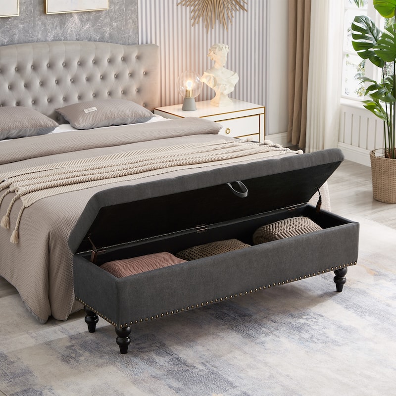 59" Bed Bench with Storage