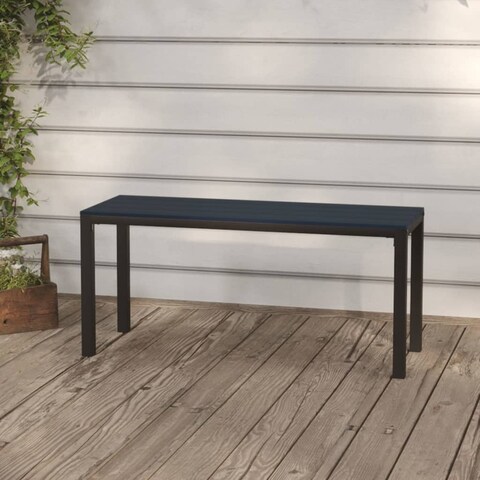 vidaXL Patio Bench 43.3" Steel and WPC Black - 59.1" x 27.2" x 36.2"