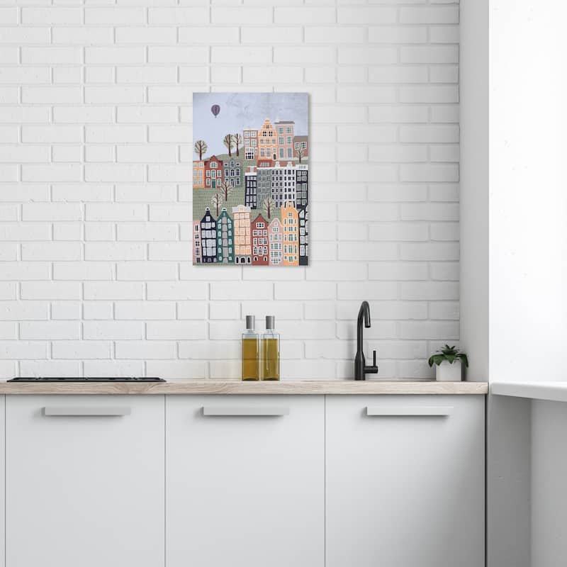 Wynwood Studio Prints Cities and Skylines Gentle Calm City Green and Farmhouse Wall Art Canvas Print - 24 x 16