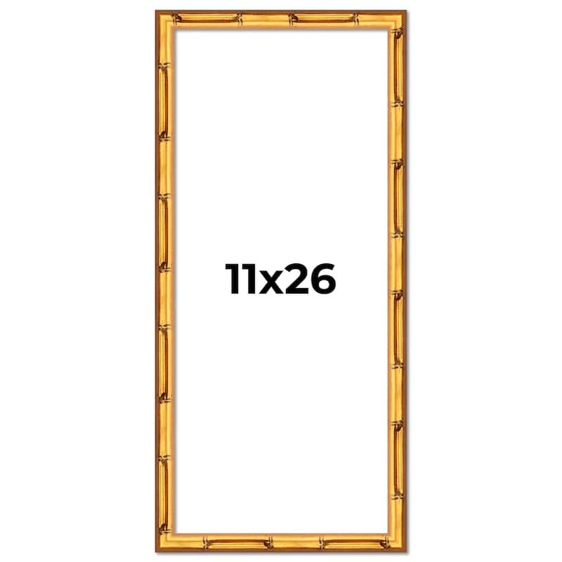 11x26 Frame Gold Bamboo Picture Frame Modern Photo Frame Includes UV Acrylic Shatter Guard Front Acid Free Foam Backing Board