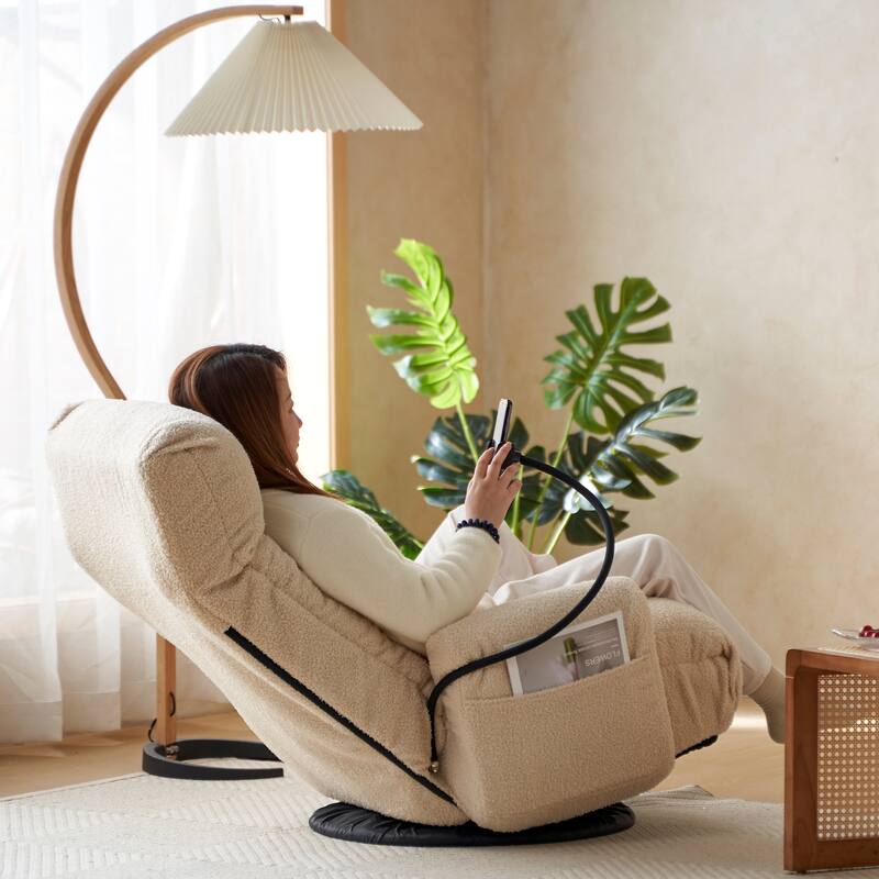 360 Degree Rotatable Sofa Chair Adjustable Lounge Chair Foldable Game Chair Recliner with Phone Holder