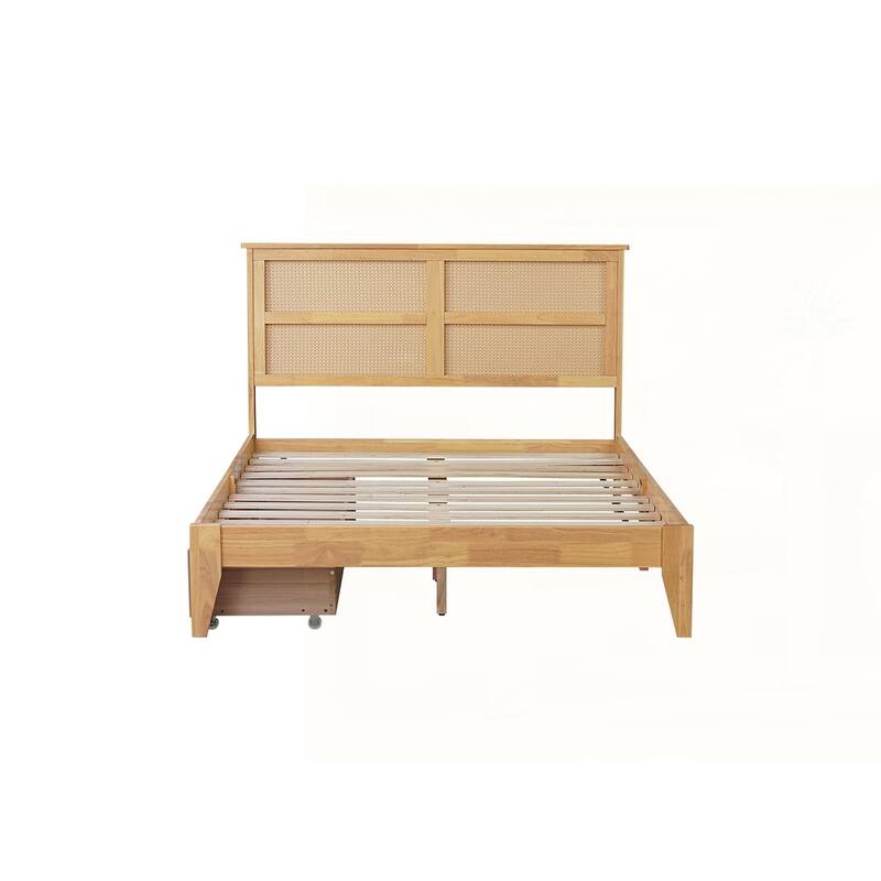 Rubber Wood Bed with Enhanced Support Salts and Feet