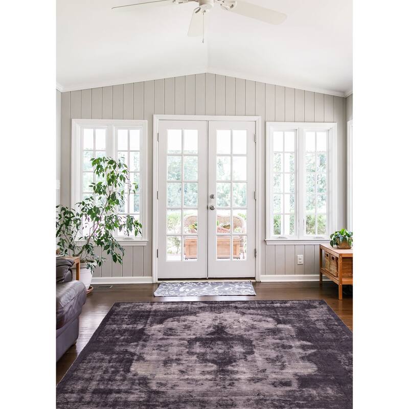 ECARPETGALLERY Hand-knotted Color Transition Black Wool Rug - 9'5 x 13'0