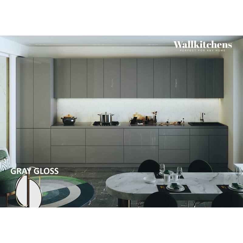Kitchen Celestial Collection Gray Color Base Size 15Ft Wide - 182x24