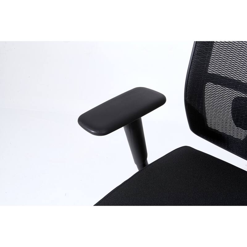 Complus Polyester Seat Pro Ergonomic High Back Office Task Mesh Chair 27"H in Black Color With Arms
