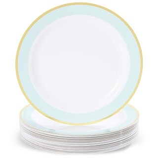 mint green plastic plates
