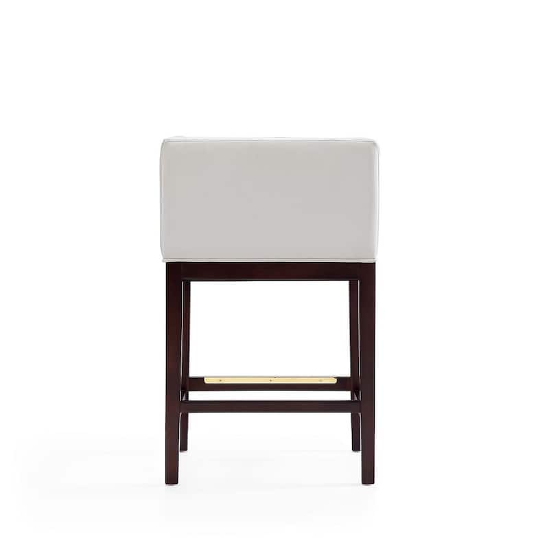 Manhattan Comfort Kingsley Dark Walnut Wood Counter Height Bar Stool (Set of 3)