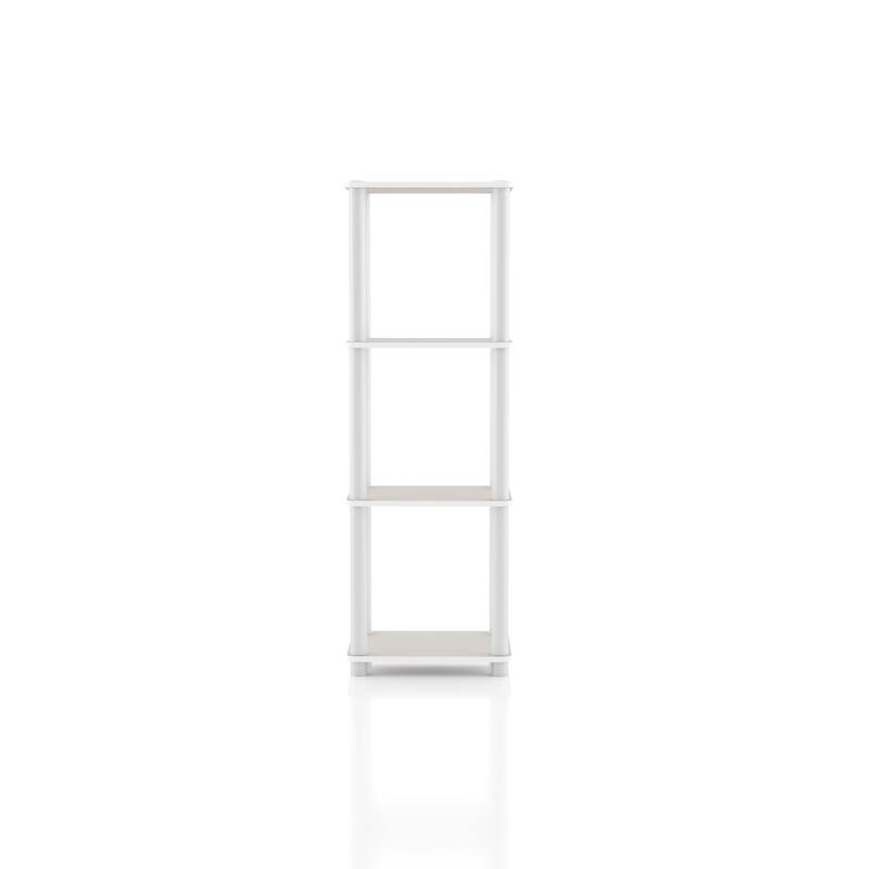 DH BASIC Modern Wood Shelving Unit with storage - Tier Shelves, Cube Ladder Shelf by Denhour
