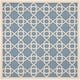 SAFAVIEH Courtyard Lawanda Trellis Indoor/ Outdoor Waterproof Patio Backyard Rug - 7'1 x 7'1 Square - Blue/Beige